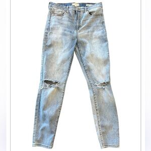 Harper Light Blue High Rise  Distressed Skinny Jeans Size 30